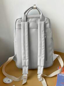 女士多功能纯色大容量背包，时尚商务工作通勤笔记本电脑背包，初中生返校书包，多口袋户外运动短途旅行行李背包 - 彩色 - 查看 2