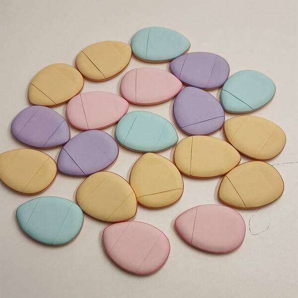 10pcs/Set Mini Makeup Sponge Puffs, Dry & Wet Use For Liquid Foundation, Powder