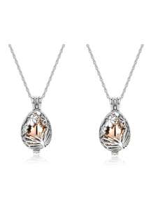 Cremation Jewelry Urn Necklace For Ashes Teardrop Butterfly Urn Memorial Locket Pendant Necklace Hollow Flower Jar Keepsake Cremation Jewelry For Women