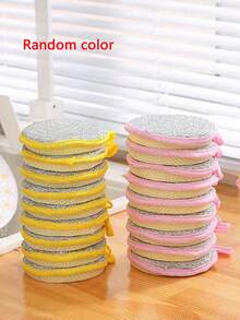 5/10 قطعة إسفنجة تنظيف عشوائية الألوان - إسفنجة مطبخ متينة من البولي يوريثان مع لمعان مقاوم للخدش وسطح منسوج للاستخدام مع الزيوت/الدهون غير اللاصقة والأدوات والأواني والمقالي - تصميم قابل للتكديس مع أربطة مطاطية للتثبيت الآمن أداة تنظيف متعددة الأغراض | تصميم ملائم | بولي يوريثان متين