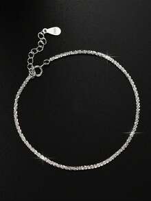 S925纯银闪耀精致链条手链可叠戴链条女士派对周年纪念珠宝礼物 - 滿天星 - 查看 6