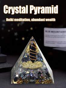 Pyramide pour énergie positive, cristaux de guérison en citrine et pierre de sable bleue orgonite pour réduire le stress, équilibrer les chakras, la guérison Reiki et la méditation. Attire la chance et le succès. Pyramide de cristaux de guérison, générateur d'énergie en cristal d'améthyste pour le yoga, Reiki et la méditation. Pyramide de météorite violette, pyramide de lotus en œil de tigre, pyramide de lotus doré en pierre de sable bleue
