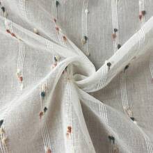 2 Stücke Boho-Stil bunte Perlen-Quasten Halbtransparent Vorhänge, Tunnelzug Oberseite, Leinen-ähnliches Jacquard Gewebe, elegant & zart, weich & leicht, waschbar, schöne Heimdekoration für Küche, Esszimmer, Schlafzimmer, Büro, Schrank, Geschenkidee - Beige - Übersicht 8