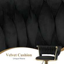 Nalupatio Set di 2 sgabelli da bar di lusso con rivestimento in velluto, schienale e poggiapiedi - altezza regolabile e girevole, con base in metallo dorato