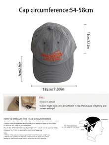 1 pieza Gorra de béisbol con bordado de letra, estilo primavera y verano para hombres y mujeres, tamaño de cabeza grande versátil, ala ancha para protección solar y estilización del rostro - Multicolor - Ver 4