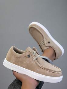 男士运动鞋、男士休闲鞋、时尚个性街头学生帅气鞋、系带男鞋、男士板鞋 - 駝色 - 查看 3