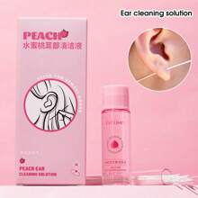 Peach Scented Ear Cleaning Liquid, One Bottle, Earwax Cleaner, Blockage Prevention, To Clean Ear Piercings, Living Room Home Bedroom Bathroom House Decor, Travel Stuff, Wedding, Party, Birthday, Gifts For Men Mom Dad Friends, New Years, Accessories, Funny Gift