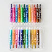 24 Packungen verdrehbare Buntstifte, kräftige Farben, einfacher Griff zum Aufdrehen, keine verschmierenden Farben, Schulmaterial, Rückkehr zur Schule