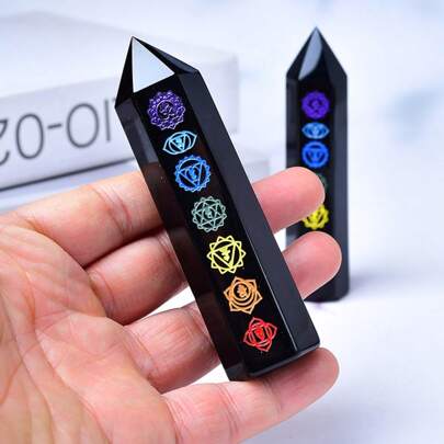 CUPIDCRYSTAL Natural Crystal Carved With The Seven Chakra Tower Points, A Perfect Choice For A Crystal Gift, A Meditation Stone Ornament Suitable For Home Decoration, From Brand CUPIDCRYSTAL, A Perfect Healing Crystal