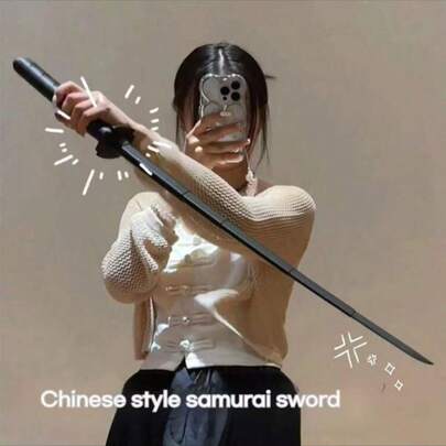 1pc 3D Printing Retractable Samurai Sword - Same As Internet Celebrity Popular Model - Gift - Birthday Gift - Party Decoration