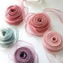 10/50Yards Sheer Chiffon Ribbon Organza Satin Ribbons For Gift Wrapping Decoration Christmas Wedding Birthday Party Bouquets Wreath Sewing Supplies