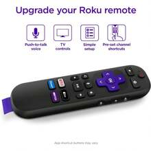 Voice Remote | Replacement TV Remote With Voice Control, Easy Setup And Preset App Shortcuts - Compatible With Roku TVs, Players And Audio Devices