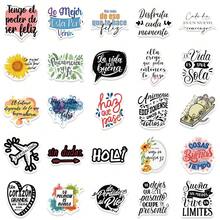 50张西班牙励志创意贴纸，可爱贴纸，适用于手机、滑板、行李、电脑涂鸦，批发，学校用品，返校