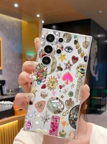Retro 1pc Fashionable Jewelry Puzzle Design Soft Phone Case Protective Cover Compatible With IPhone, Honor, Redmi, Galaxy,
