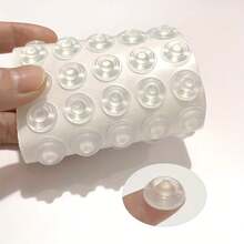 橱柜门缓冲器 100 件装隔音自粘橡胶垫，圆点双缓冲透明橱柜缓冲器，抽屉、相框、砧板的橱柜挡块 - 透明 - 查看 2