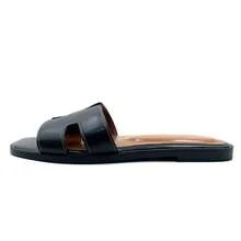 Open Toe Flat Dress Sandals Womens Slide Comfortable Summer Black, Brown, Sandals For Women AI-Sandal - 黑-黑SH - 查看 1