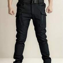 Pantalones Tácticos Senderismo Para Hombre Para El Trabajo IX9 - Negro - Ver 1