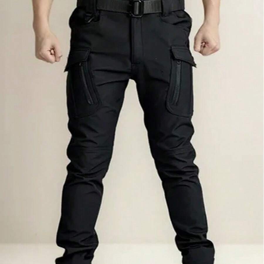 Pantalones Tácticos Senderismo Para Hombre Para El Trabajo IX9 - Negro - Ver 1