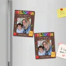 定制教师姓名冰箱贴，个性化照片磁铁，年终礼物，返校礼物，教师答谢礼物，教师礼物