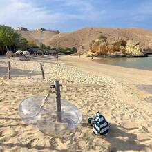 1pc Inflatable Clear Swimming Ring, Transparent Photography Prop Swimming Ring Adult Round Transparent Swim Ring, Beach Essentials, Beach Accessories, Pool Float - Multicolor - View 2