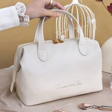 1 件防水 PU 皮革化妆包，大容量优雅手提包，适合日常必需品和洗漱用品，多功能拉链旅行化妆收纳盒，适合女士户外旅行，馈赠佳品