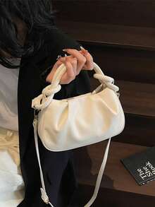 Slant Cross Shoulder Handbag, Fashionable And Simple Business Nordic Style Small Leather Bag, PU Leather - Multicolor - View 5