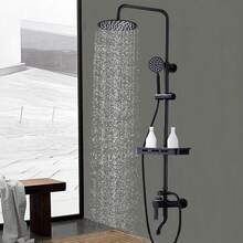 YUNRUX Rain Shower Shower System Shower Fitting Shower Set Antique Retro Nostalgia Black - Black - View 2