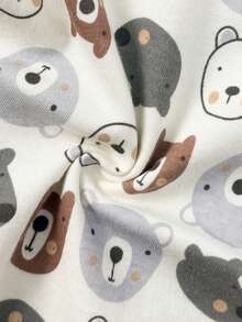 4 Pieces Infant Boy Girl 0-12 Months Casual Short Sleeves Cute Baby Bodysuits Four Seasons - Xám - Xem 8