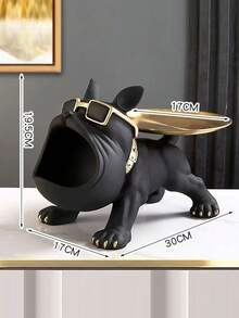 新款造型独特的斗牛犬储物盒，可作玄关收纳托盘装饰，可放置手表、钥匙、珠宝、糖果，也可作烟灰缸使用，狗狗造型，自带托盘。