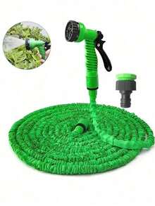 [30 米伸缩水管] 带多功能喷枪的可扩展花园软管 - 耐用、灵活的 PE 线圈软管，用于浇灌植物、洗车、草坪护理和宠物洗澡 - 可调节喷嘴，四季使用，绿色聚酯设计，草坪护理设备充满活力的绿色软管可调节喷嘴软管 - 彩色 - 查看 11