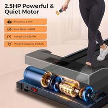 3-In-1 Walking Pad, Suitable For Walking And Jogging, Desktop Treadmill For Home And Office Use, Portable Walking Pad Treadmill, Desktop Treadmill With LED Display, Battery-Free - View 4