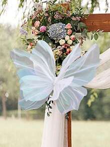 1 pieza Bandera decorativa grande de 50 cm de estilo bohemio con mariposa 3D de tela - Decoración artificial de flores románticas para bodas, hogar y exteriores - Se puede usar para Pascua, Acción de Gracias, Día de la Madre, cumpleaños. Para decoración de jardín, flores artificiales, decoración otoñal del hogar, plantas, flores falsas, plantas falsas, accesorios de dormitorio, decoraciones de boda, decoración de pared, accesorios de jardín, decoración del hogar para la sala de estar.