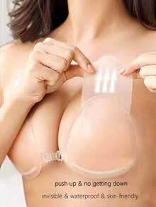 1 对硅胶隐形无肩带文胸，带自粘式露背聚拢罩杯 - 彩色 - 查看 3