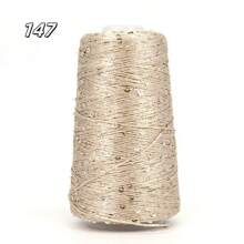 50g Hilo de lentejuelas brillante para tejer a mano, manualidades DIY, ropa, bolsos, sombreros y talla grande