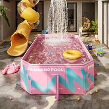 1pc Foldable Rectangular Swimming Pool, Large Non-Inflatable Swimming Pool, Family Mobile Water Park, Available In Multiple Sizes, Suitable For Whole Family, Summer Yard Water Entertainment, Party Pool, Foldable And Easy To Store, Multi-Component Design, Suitable For Yard And Backyard Entertainment, Can Be Used All Year Round.