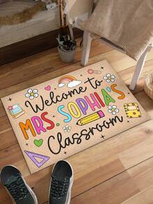 Customized Teacher Welcome Mat, Personalized Teacher Classroom Mat, Classroom Decor, Teacher's Day Gift, Teacher Carpet, Welcome Mat, First Day Of School Gift - Multicolor - View 5