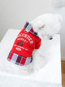 1 件宠物服装，适用于狗和猫、贵宾犬、泰迪熊、小型犬/幼犬、快乐小狗和小猫休闲时尚可爱舒适二合一连帽衫