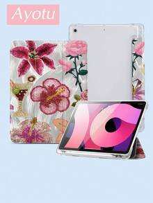 Summer Ocean Elements Case Compatible With IPad 10.2 Inch 2021/2020 IPad 9th/8th Generation,Compatible With Samsung Galaxy Tab A8 10.5 Inch 2022,Compatible With Huawei Matepad 10.4/ Tab Cover,With Pen Holder,Supports Automatic Sleep/Wake Lid - Multicolor - View 3