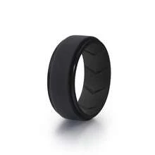 7 件装男士硅胶戒指结婚戒指橡胶戒指适合 7-15 码，舒适、耐用、时尚，适合活跃的生活方式，8 毫米宽，2 毫米厚 - 彩色 - 查看 2