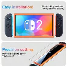 قطعة واحدة إطار مساعد للتثبيت لواقي الشاشة الزجاجي المقوى لجهاز نينتندو سويتش 2