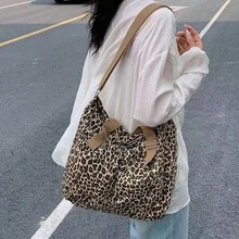 (2210)Fashion Leopard Print Women's Crossbody Bag,Multi-Pocket Design,Zipper Opening - 卡其色 - 查看 4