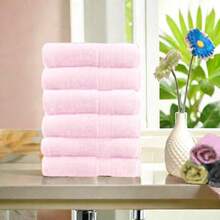 6-Pack Ultra-Light Cotton Face Washers - Soft Baby Pink For Gentle Cleansing And Daily Use