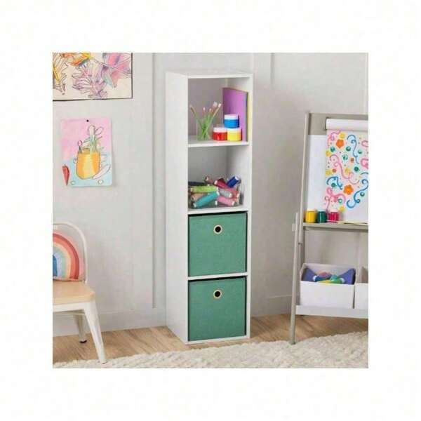 11" 4-Cube Vertical Storage Organizer, White