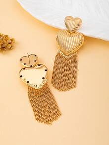 1对时尚粗犷风格透明表面耳环