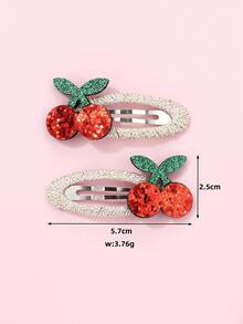 2pcs/Set Cute Rabbit & Cherry Blossom Cloud Design Hair Clips, Suitable For Girls' Daily Hairstyle Decoration - Multicolor - View 8