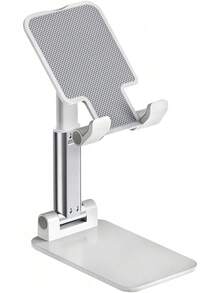 Universal Adjustable & Foldable Mobile Holder Tabletop Phone Desk Stand: Multi-Angle, Anti-Slip Mobile Stand Compatible With All Device - White - View 11