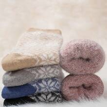 SISOSOCK 5 Pairs Fuzzy Soft Cozy Fluffy Socks Women, Casual Thick Plush Comfy Sleep Socks, Warm Winter Gifts Women - 多色-lb-3 - 查看 5