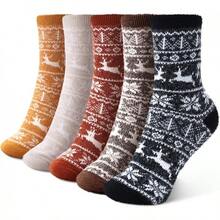SISOSOCK 5 Pairs Fuzzy Soft Cozy Fluffy Socks Women, Casual Thick Plush Comfy Sleep Socks, Warm Winter Gifts Women - 多色-s1 - 查看 1