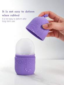 Bộ 4 món dụng cụ massage mặt Gua Sha, mặt nạ đá lạnh, cọ rửa mặt, con lăn massage toàn thân, bộ dụng cụ massage màu tím dùng cho massage toàn thân và nâng cơ mặt. - Màu tím - Xem 4