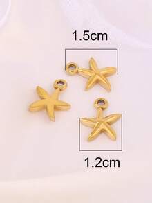 3pcs Stainless Steel Starfish Pendant Findings 18K Gold Plated Ocean Starfish Charms For DIY Jewelry Making Supplies Accessories - Pendants - View 5